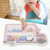 Kids Dinner Plate with Spoon Bamboo Fiber Divided Plates Cartoon