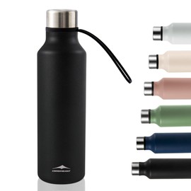 Combo Delight Thermos Flask, 580 ml, Stainless Steel Drinking Bottle, Metal, 24 Hours Cold & 24 Hours Warm, BPA-Free Insulated Flask, Cleaning Brush and Dishwasher Safe, Black