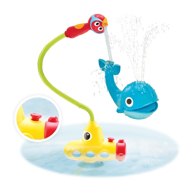 Yookidoo Baby Bath Toy - Submarine Spray Whale- Battery Operated Water Pump with Easy to Grip Hand Shower