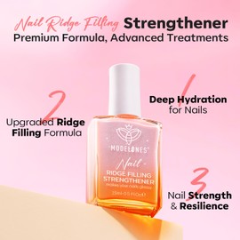 Modelones Nail Hardener Extra Strong 8-in-1, Nail Care Products, Nail Hardener for Brittle Nails, Groove Filler, Nail Repair, Nail Growth Formulas, Nail Strengthener, Nail Hardener, Nail Oil, Base