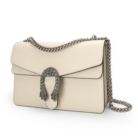 FEIMINA High-End Genuine Leather Shoulder Bag for Women, Stylish Handbag for Ladies, Refined Tote Purse, Crossbody Bag (White)