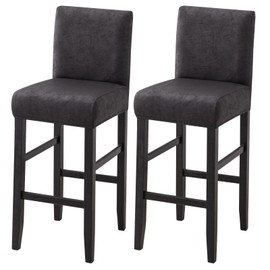 FUANGUI Bar Stool Covers Set of 2, Stretch Removable Bar Stool Seat Covers with Backs Slipcovers, Bar Chair Covers Square for Kitchen Dining Room Cafe