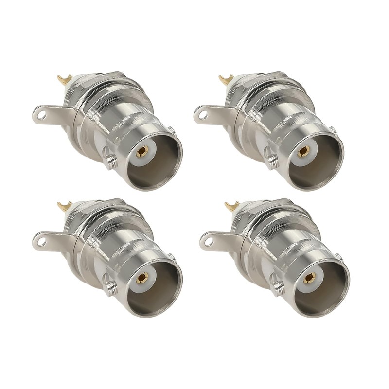4pcs BNC Female Solder Chassis Panel Connector, BNC Female Bulkhead
