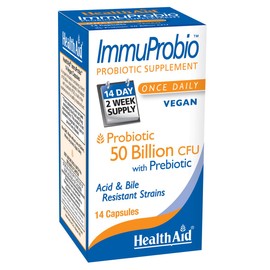 HealthAid ImmuProbio, 50 Billion with Probiotic, Once Daily, 14ct, Acid & Bile Resistant, Dairy & Gluten Free, Vegan