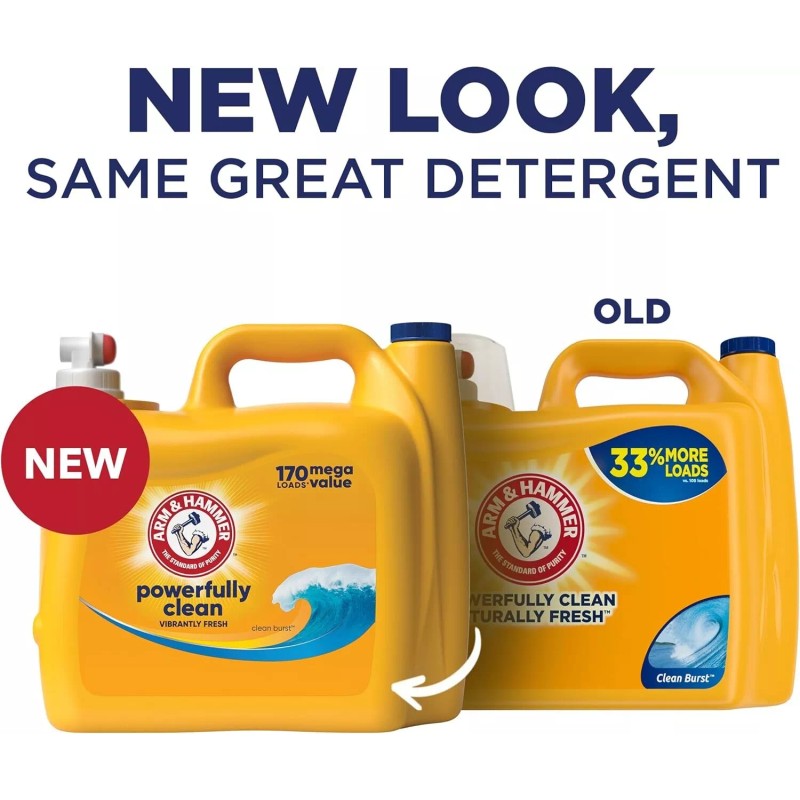 ARM & HAMMER Liquid Laundry Detergent Soap, Clean Burst, 200