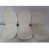 ALESSI white modern porcelain minimalistic Plates 6.5"x5.5” Delta 6 pc
