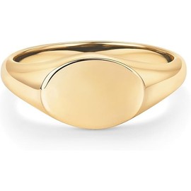 Smooth simple oval Ring for Women,Stackable Rings (Golden, One size)