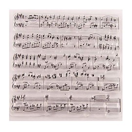 arriettycraft Music Notes Background Clear Stamps for Card Making or Journaling, Melody Music Transparent Silicone Stamps for Albums Journals Scrapbooking Paper Crafts-A1278