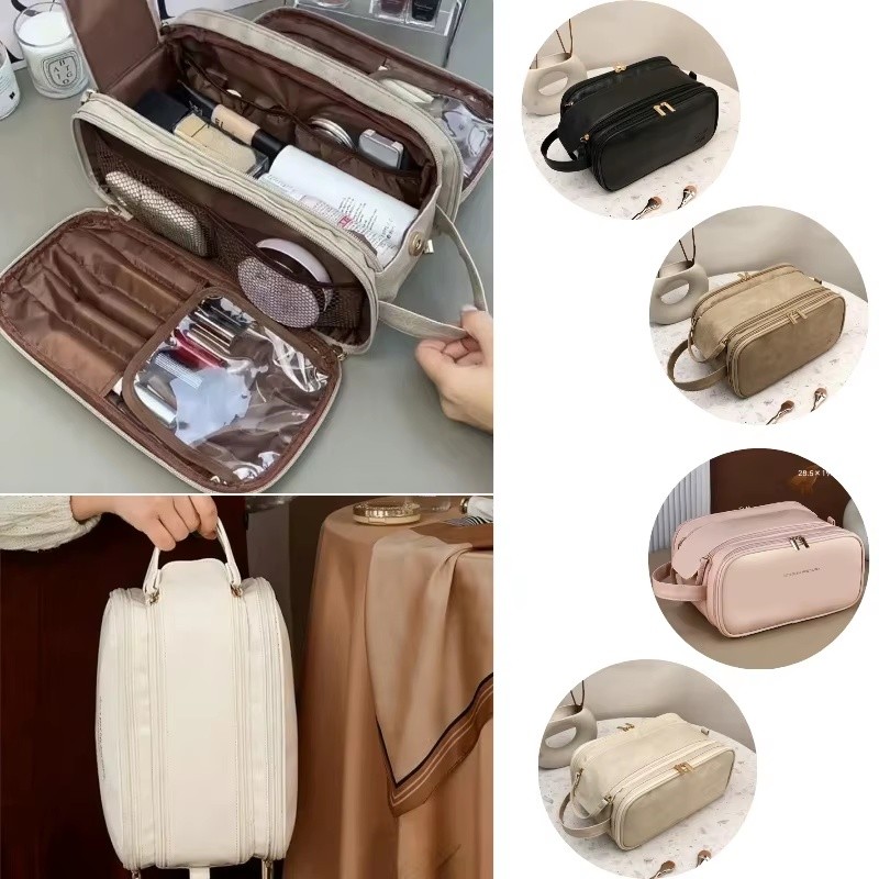 Large Stand Up Makeup Bag ,Travel Makeup Bag with Foldable