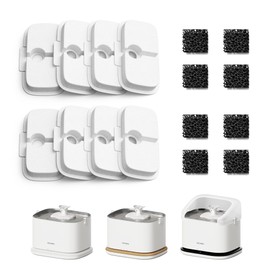 PETLIBRO Cat Water Fountain Filter Replacement, 8 Packs Pet Fountain Filter & Sponges for Dockstream WF106/WF116/WF105/WF115/WF005, 4 Months Set Easy-Swap PETLIBRO Cat Water Dispenser Filter