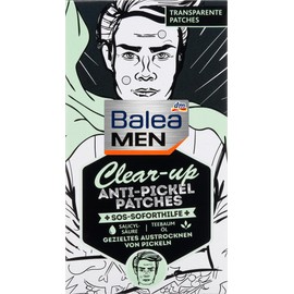Balea MEN Set of 6 Skin Care: 2 x Clear-up Anti-Pimple Patches for Targeted Drying of Pimples (2 x 36 Pieces) + Shower Gel Natural Escape (300 ml) + 3 x Fresh Peeling Gel 3-in-1 (3 x 100 ml), 600 ml