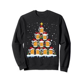 Christmas Beer Mug Tree Funny Beer Drinking Christmas Sweatshirt