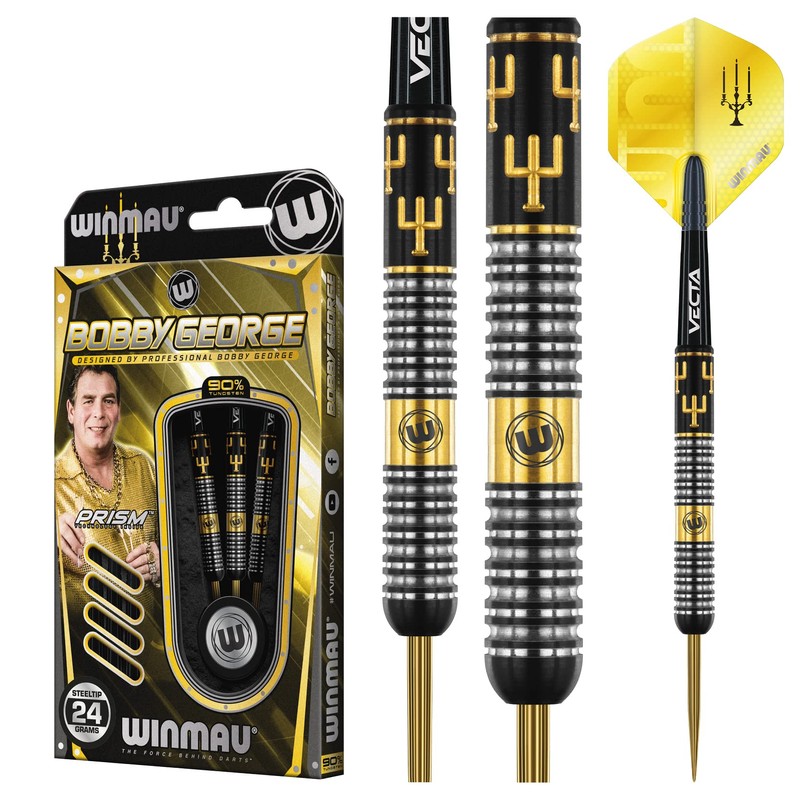 WINMAU Bobby George 24 gram Tungsten Darts Set with Flights