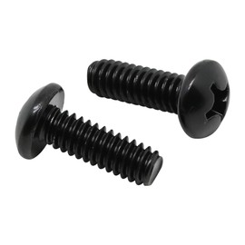 1/4-20 x 1/2" (1/2" to 2" Available) Pan Head Machine Screws, Full Thread, 304 Stainless Steel 18-8, Black Oxide, 25 PCS