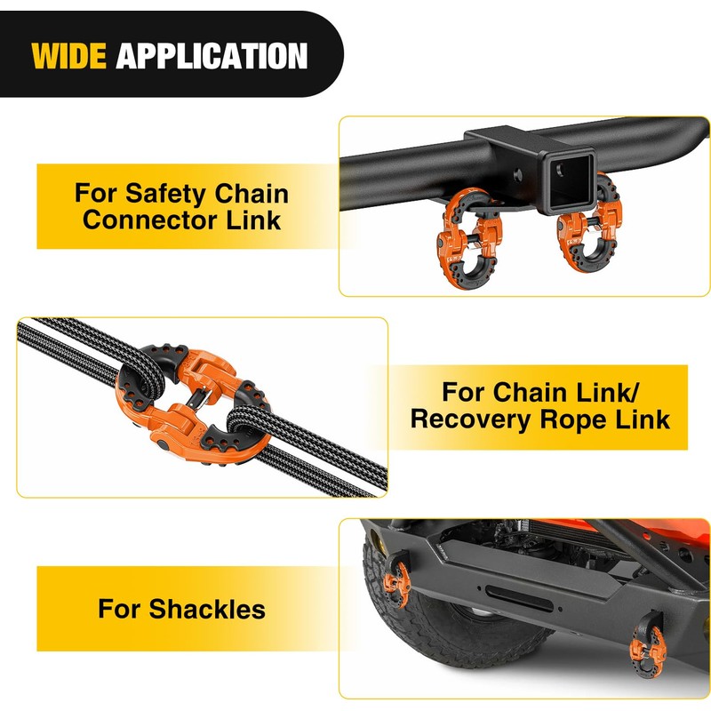 Nilight Safety Chain Connector Link, 1/2In Tow Hitch Hammerlock Coupling