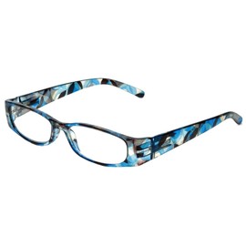 Calabria 759 Rectangular Colorful Reading Glasses +3.00 Blue Women Readers Stylish Eyeglasses Matching Soft Case Included