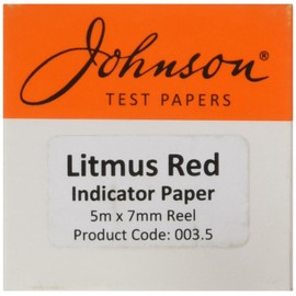 Johnson Test Papers 003.5 Litmus Red Paper, Roll Dispenser, 5 m x 7 mm