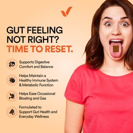 Vitricion Acidity Relief Oral Strips – 60 Fast-Dissolving Strips | Antacids for Heartburn, Acid Reflux, Indigestion and Bloating | Vegan, Non-GMO, Dairy-Free and Gluten-Free | Orange Flavour