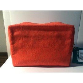 L'OCCITANE ORANGE RED WITH GOLDEN DOT COSMETIC MAKEUP BAG