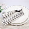 Spoon and Chopsticks, 5 Pair Stainless Steel Chopsticks Spoon Set,