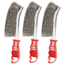 Set of 3 Stainless Steel Wire Brush Set Stainless Steel for Cleaning Welding Slag and Rust (Stainless Steel Brush 3 Pieces)
