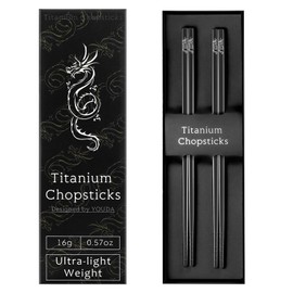 Youda 100% TITANIUM Chopsticks Ultralight and Reusable Chopsticks for Camping, Home, Travel (2 Pairs)