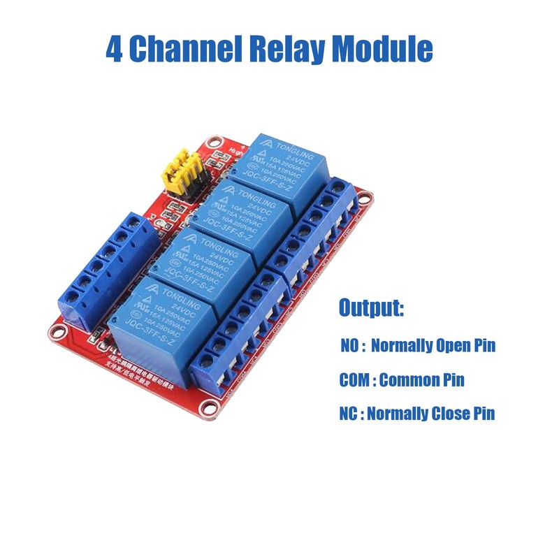 DIANN 2pcs 4 Channel 12V Relay Module with Optocoupler High