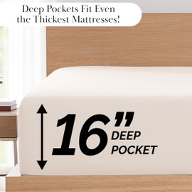 Southshore Fine Living, Inc. Premium Collection, 4-Piece, Deep Pocket Sheet Set, Easy Care, Shrinkage Free Sheet Set with 1 Flat Sheet, 1 Fitted Sheet, 2 Pillowcases, Bone, Twin