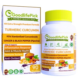 Premium Turmeric Curcumin with Ginger Capsules .Unique Formula for Extra Strength with 95% Curcuminoids & Black Pepper(Piperine). All Natural Non-GMO No Rice Powder, No Stearate, No Gluten-90 ct