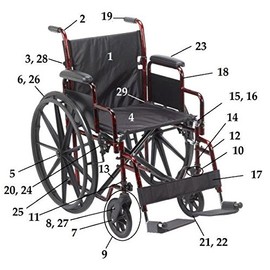 Drive Replacement Parts (Each Part Sold Seperately) Rebel Wheelchair RTLREB18-6. Rear Wheel