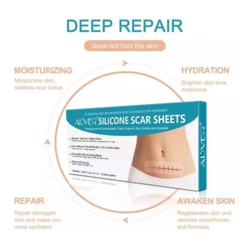 Tiras Parches Silicona Reutilizables Silicon Abdominoplastia