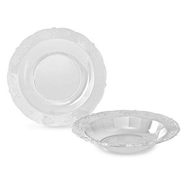 " OCCASIONS " 240 Bowls Pack, Vintage Style Disposable Wedding Party Plastic Bowls (10 oz Soup Bowl, Portofino Clear)