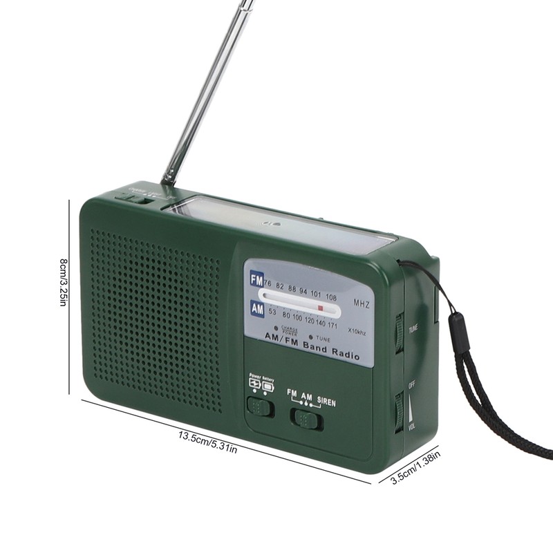 Plastic Outdoor Emergency Light Radio Hand Crank Generate Electricity Multifunction