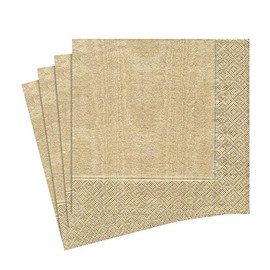 Caspari Moiré Paper Luncheon Napkins in Gold - Two Packs of 20