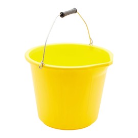 Prodec Heavy Duty Yellow 14 Litre (3 Gallon) Plastic Builders Bucket Water Bucket Plastering Bucket Cement Bucket Plastic Bucket With Handles Builders Buckets Heavy Duty Bucket Yellow Bucket