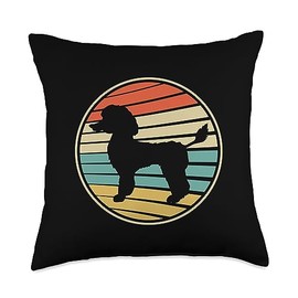 Funny Poodle Gifts Store Co. I Love Funny Poodle Dog Mom Dad Vintage Puppy Fun Throw Pillow, 18x18, Multicolor