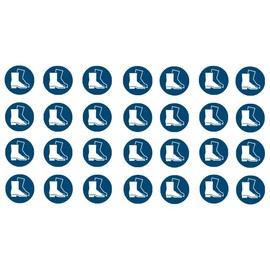 28 Stickers Foot Protection Use M008 – Diameter 5 cm – UV and Weather Resistant – ISO 7010 – Sustainable – Mandatory Sign Sign Protective Shoes Work Shoes (5 cm, Protective Shoes)