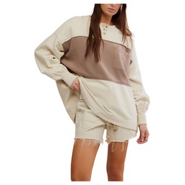 Free People Women's Strawberry Sweatshirt, Summer Sand Combo