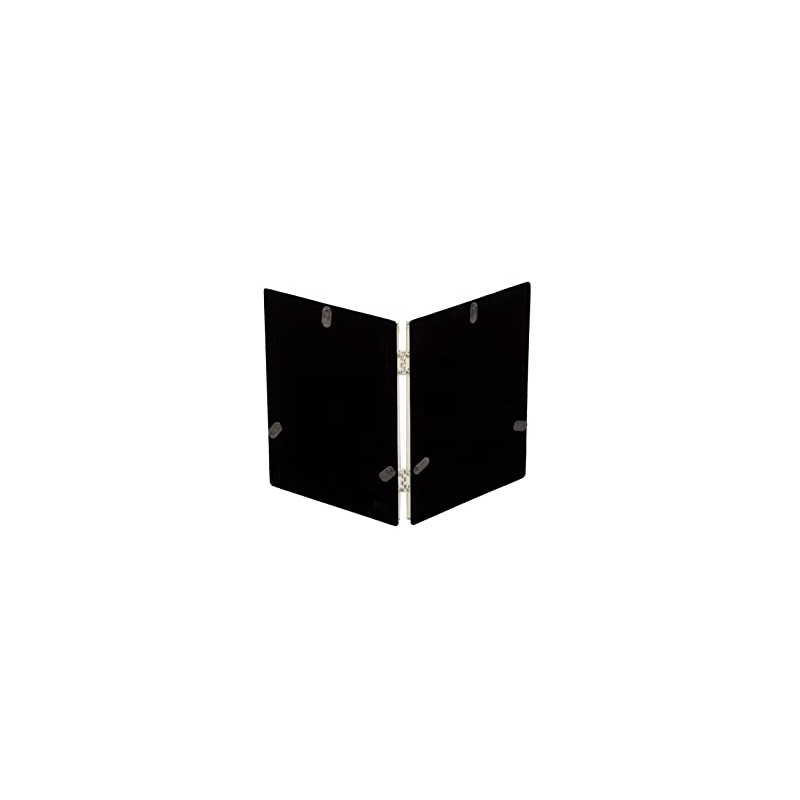 5x7 Silver Plated Flat Edge Double Photo Picture Frame -