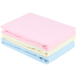 Gerald Wittmann Double Pack Baby Fitted Sheets 2 x 60 x 120 - 70 x 140 cm 100% Cotton Jersey Light Yellow