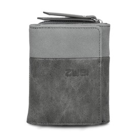 Zwei Eva EVW15 Women's Compact Purse, 6 Card Slots, One Note Compartment, One Viewing Compartment, Outer Coin Pocket, Compartment for Shopping Trolley Coin, Modern and Elegant Wallet, black, Classic