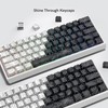 dagaladoo PBT keycaps,White/Black Topographic keycaps 60 75 Percent,Shine Through keycaps,Side