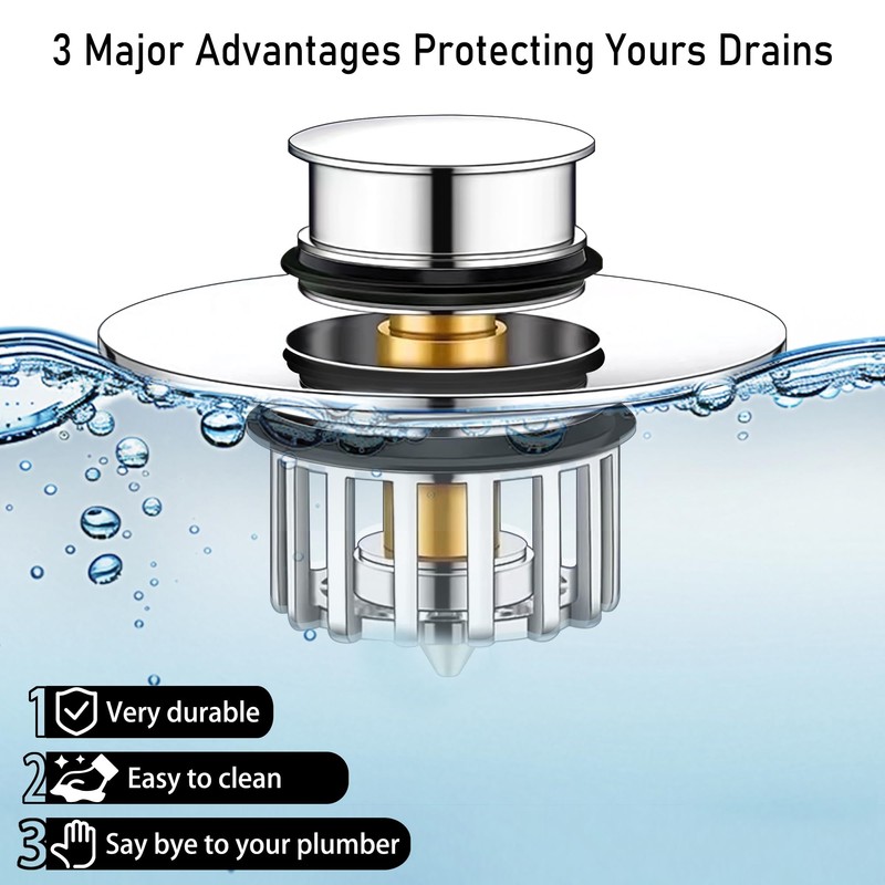 Pop-Up Drain Plug with Screen | Bathtub Plugs | Shower