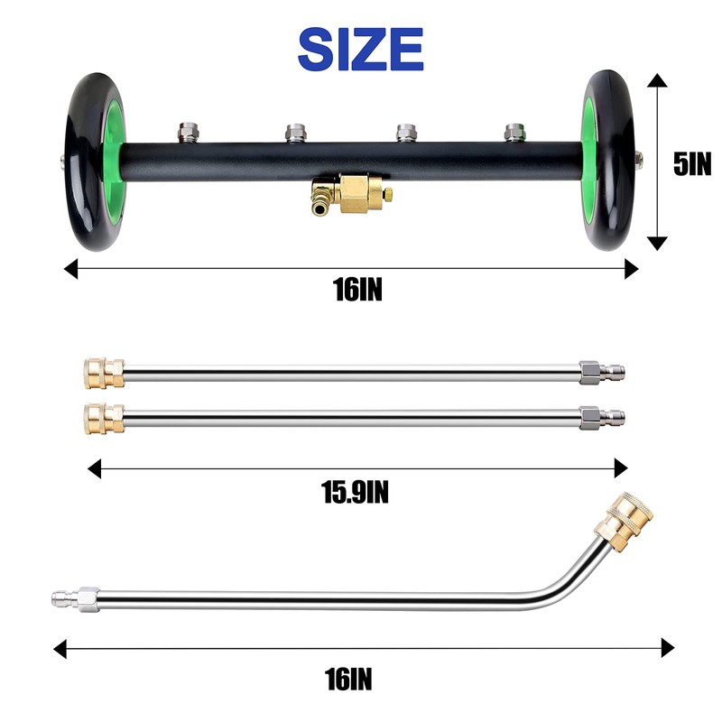 EVEAGE 2-in-1 Undercarriage Pressure Washer Attachment, 16" Pressure Washer Undercarriage