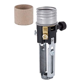 B&P Lamp® Med. Base, Adjustable Height (4" to 5 1/2"), On/Off Turn-knob Candle Socket