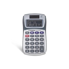 Osama METAL, 10 Digit Pocket Calculator with Rubberized Profile - Silver & Black
