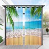 ANHOPE Outdoor Curtains Grommet Top Waterproof Window Drapes Tropical Hawaii