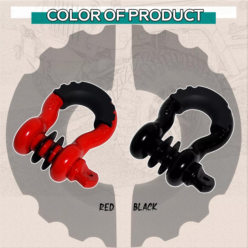 Aaiwa 2PCS 3/4" Strength Shackle D-Ring Set For Tow Strap