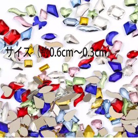 Coehaopike 50pcs Colorful Diamond Deco Parts 3x6mm 5D Nail Parts for Christmas Nail Art Decoration