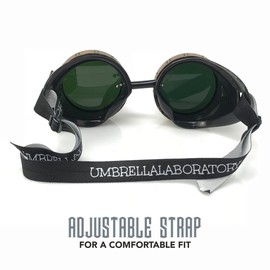UMBRELLALABORATORY Steampunk Victorian Style Goggles w/ Compass Design and Black Lenses